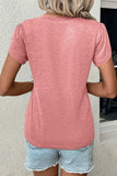 V-Neck Petal Sleeve T-Shirt - Trendsi - Flyclothing LLC