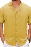 Men's Plus Size Button Down Short Sleeve Shirt - Trendsi
