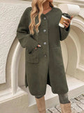 Devine Button Up Long Sleeve Coat - Trendsi - Flyclothing LLC