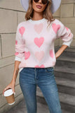 Angel Wings Heart Round Neck Long Sleeve Sweater - Trendsi - Flyclothing LLC