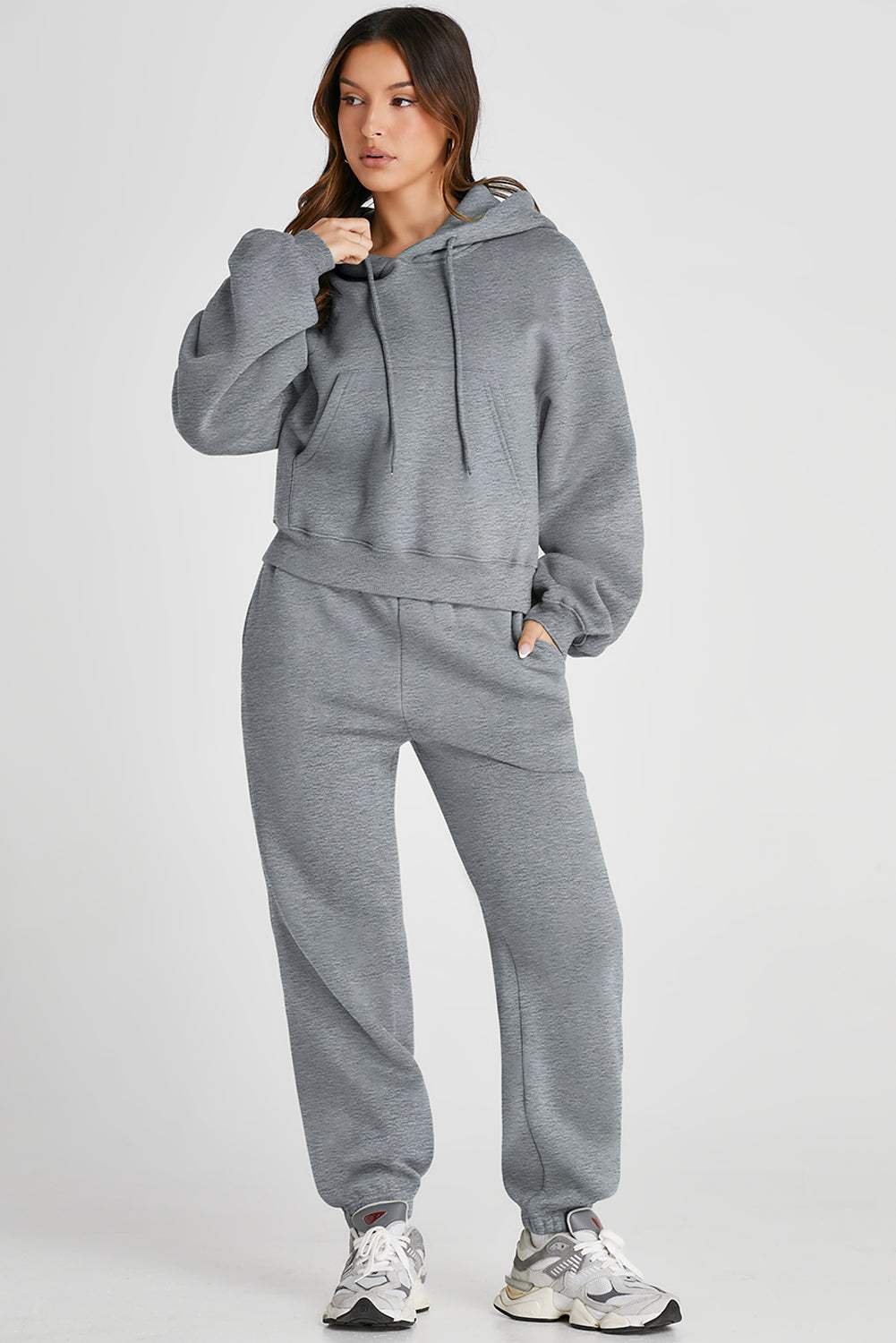 Dropped Shoulder Hooded Top and Pants Active Set - Trendsi - Flyclothing LLC