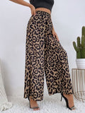Printed Elastic Waist Wide Leg Pants - Trendsi