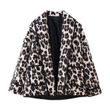 Leopard Open Front Long Sleeve Outerwear - Trendsi - Flyclothing LLC