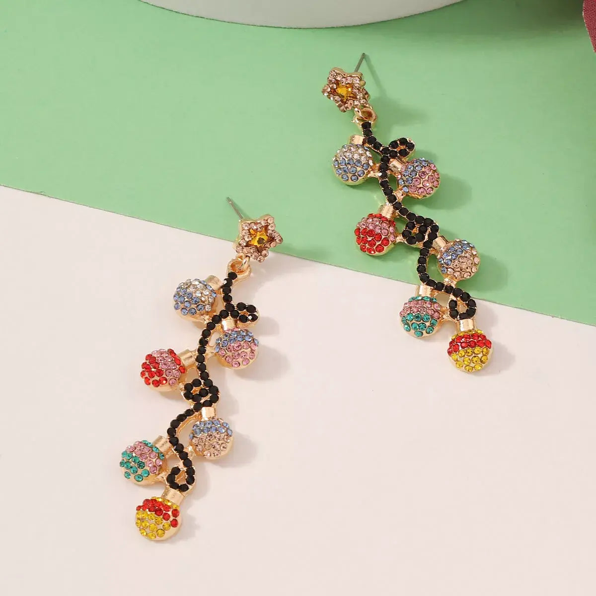 Christmas 18K Gold-Plated Rhinestone Earrings - Trendsi - Flyclothing LLC