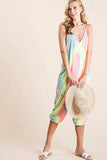 BiBi Tie Dye French Terry Mid-Length Casual Jumpsuit - Trendsi - Flyclothing LLC