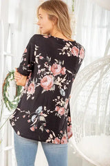 Heimish Full Size Crisscross Neck Floral Babydoll Top Plus Size - Trendsi - Flyclothing LLC