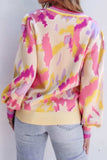 Contrast Round Neck Long Sleeve Sweater - Trendsi - Flyclothing LLC