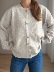 Button Down Long Sleeve Cardigan - Trendsi