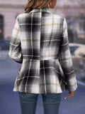 Plaid Button Up Long Sleeve Jacket - Trendsi - Flyclothing LLC