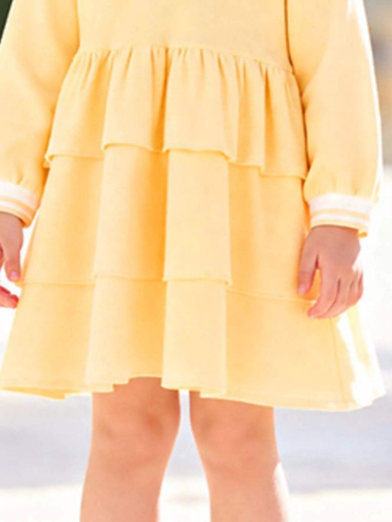 Children's Polo Collar Tiered Dress - Trendsi - Flyclothing LLC