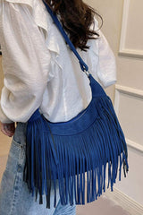 Suede Fringe Adjustable Strap Shoulder Bag - Trendsi - Flyclothing LLC