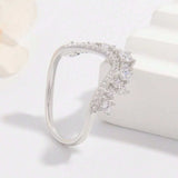 925 Sterling Silver Inlaid Zircon Ring - Trendsi - Flyclothing LLC