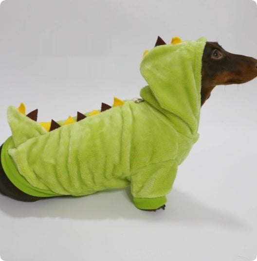 Halloween Crossdressing Little Dinosaur Double-sided With Velvet Thermal Hooded Sweatshirt - My Store - Flyclothing LLC