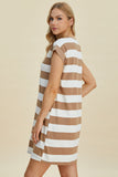 Basic Bae Full Size Striped Round Neck Cap Sleeve Mini Dress - ShopBasicbae - Flyclothing LLC