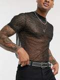 Men's Full Size Mock Neck Short Sleeve Top Plus Size - Trendsi