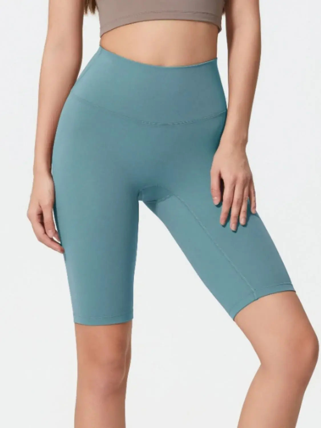 Millennia High Rise Wide Waistband Active Shorts - Trendsi - Flyclothing LLC