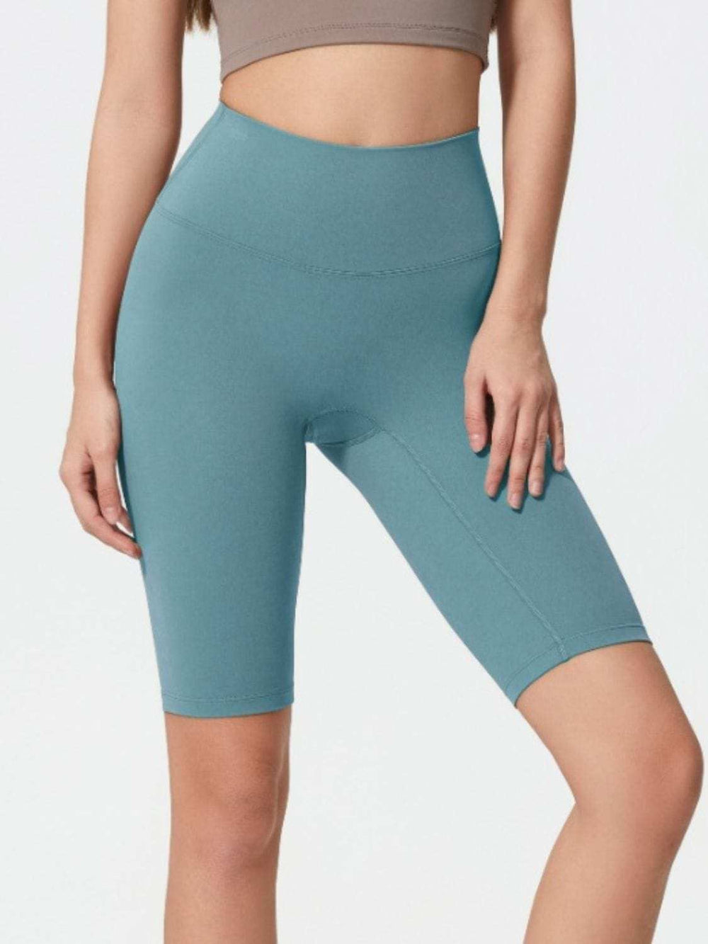 Millennia High Rise Wide Waistband Active Shorts - Trendsi - Flyclothing LLC