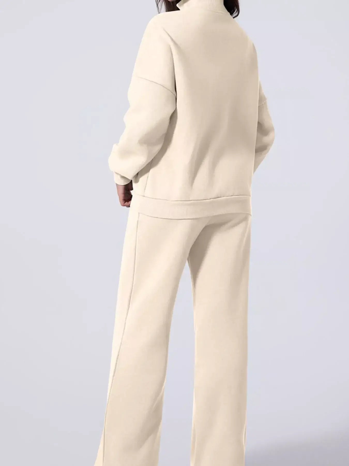 Drop Shoulder Zip Up Jacket and Drawstring Pants Active 2pcs Set - Trendsi - Flyclothing LLC
