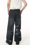 Distressed Wide Leg Pocketed Men's Jeans - Trendsi