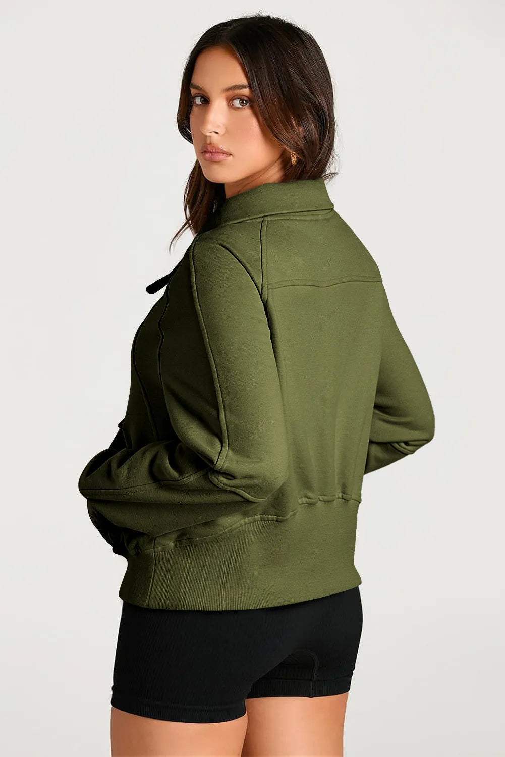 Half Zip Long Sleeve Sweatshirt - Trendsi - Flyclothing LLC