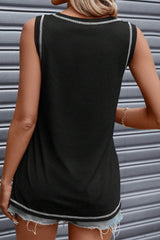 Sequin US Flag Round Neck Tank - Trendsi - Flyclothing LLC