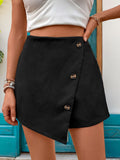 Decorative Button High Waist Skort - Trendsi