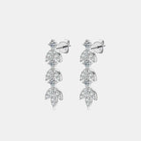 925 Sterling Silver Moissanite Leaf Earrings - Trendsi - Flyclothing LLC