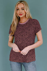 Animal Print Round Neck Short Sleeve T-Shirt - Trendsi - Flyclothing LLC
