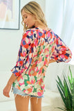 First Love Full Size Floral Button Down Satin Shirt - Trendsi - Flyclothing LLC