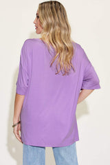 Basic Bae Full Size Bamboo V-Neck Drop Shoulder T-Shirt - Trendsi - Flyclothing LLC