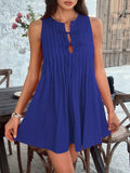 Devine Pleated Sleeveless Mini Dress - Trendsi - Flyclothing LLC