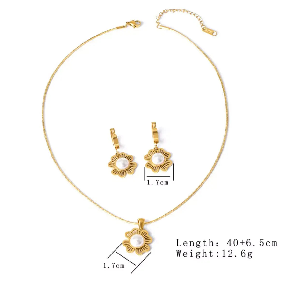 18K Gold-Plated Flower Jewelry Set - Trendsi - Flyclothing LLC