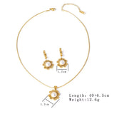 18K Gold-Plated Flower Jewelry Set - Trendsi - Flyclothing LLC
