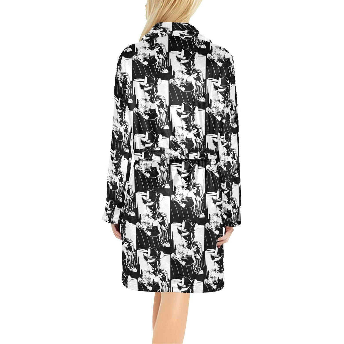 Baha Ranch Black White Cowboy Bath Robe - Baha Ranch Western Wear - Flyclothing LLC