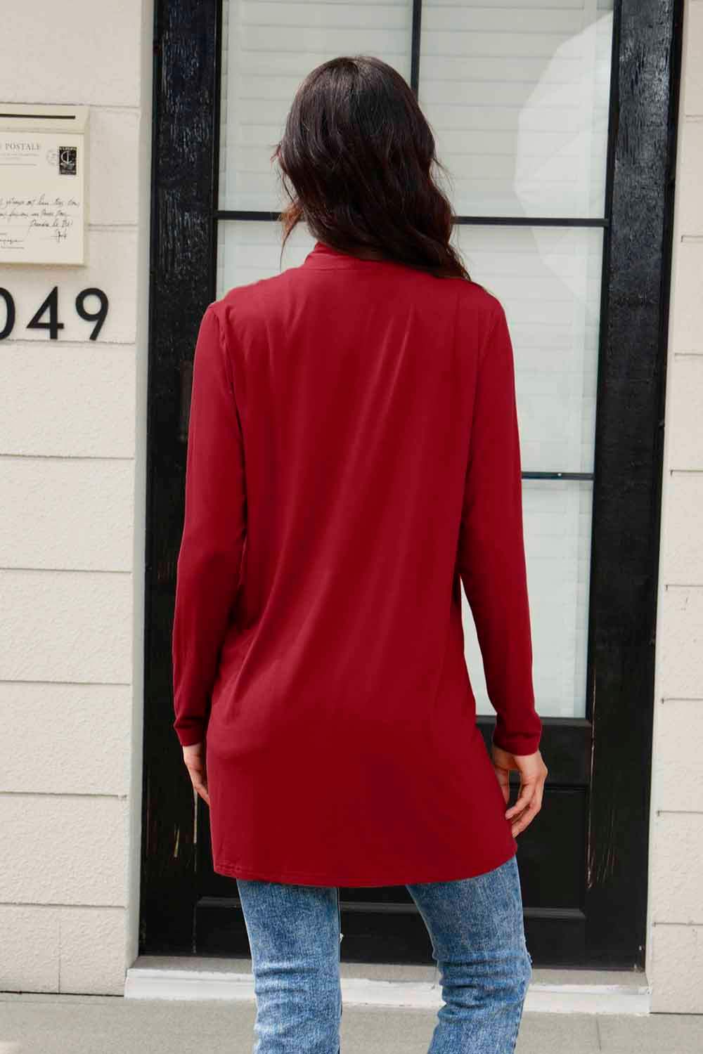 Basic Bae Full Size Open Front Long Sleeve Cardigan with Pockets - ShopBasicbae - Flyclothing LLC