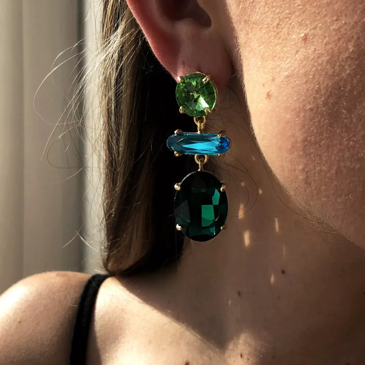 Alloy Geometric Dangle Earrings - Trendsi - Flyclothing LLC