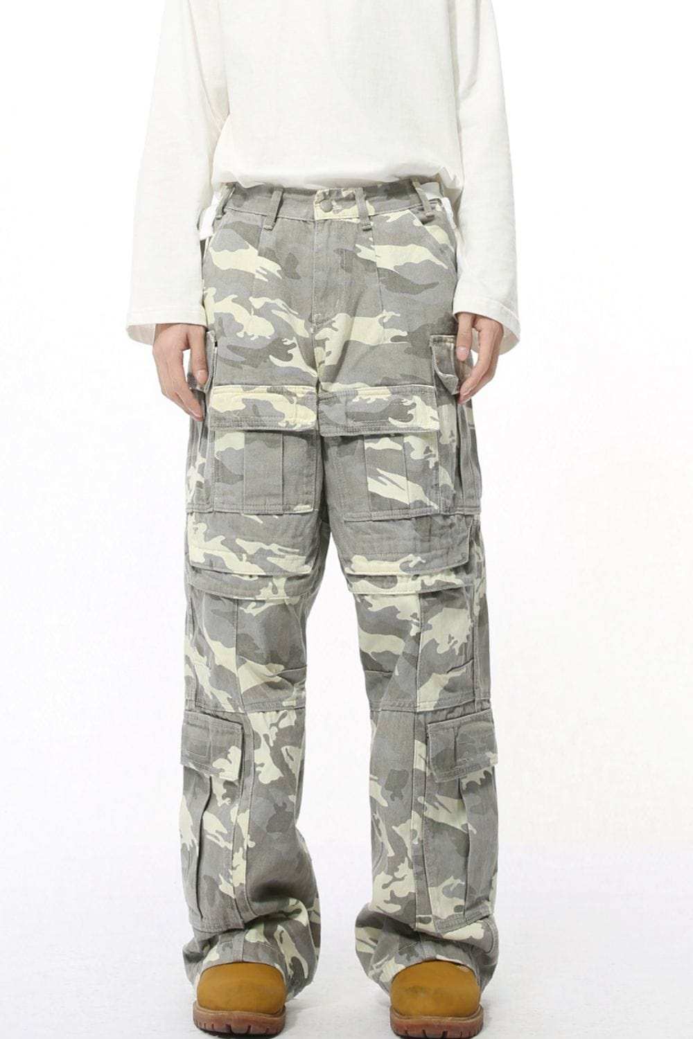Men's Camouflage Straight Cargo Jeans - Trendsi - Flyclothing LLC