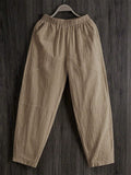 Elastic Waist Pants with Pockets - Trendsi