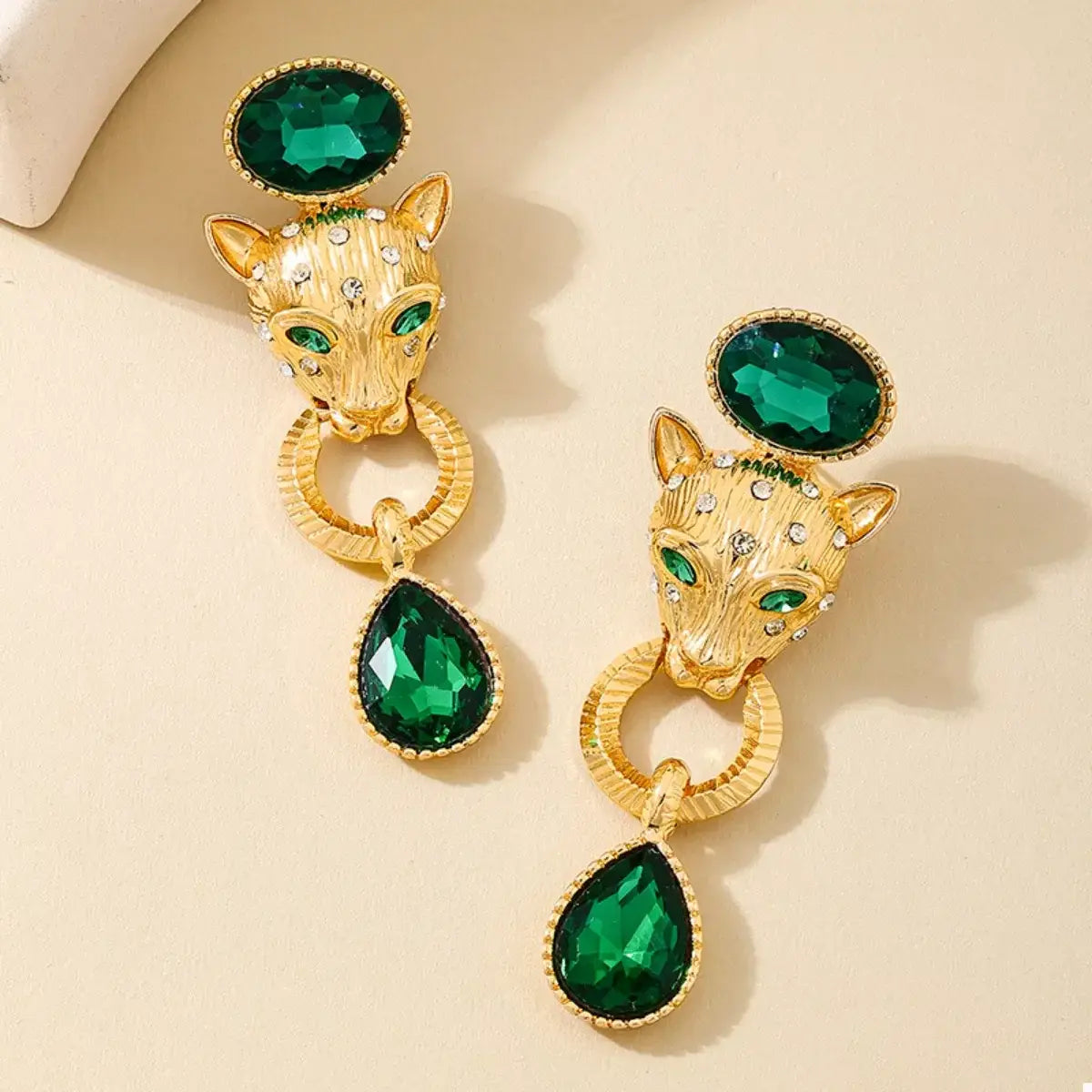 18K Gold-Plated Leopard Teardrop Earrings - Trendsi - Flyclothing LLC