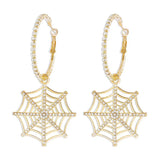 Halloween Spider Web Dangle Hoop Earrings - Trendsi - Flyclothing LLC