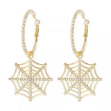 Halloween Spider Web Dangle Hoop Earrings - Trendsi - Flyclothing LLC