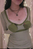 Contrast Striped Long Sleeve T-Shirt - Trendsi