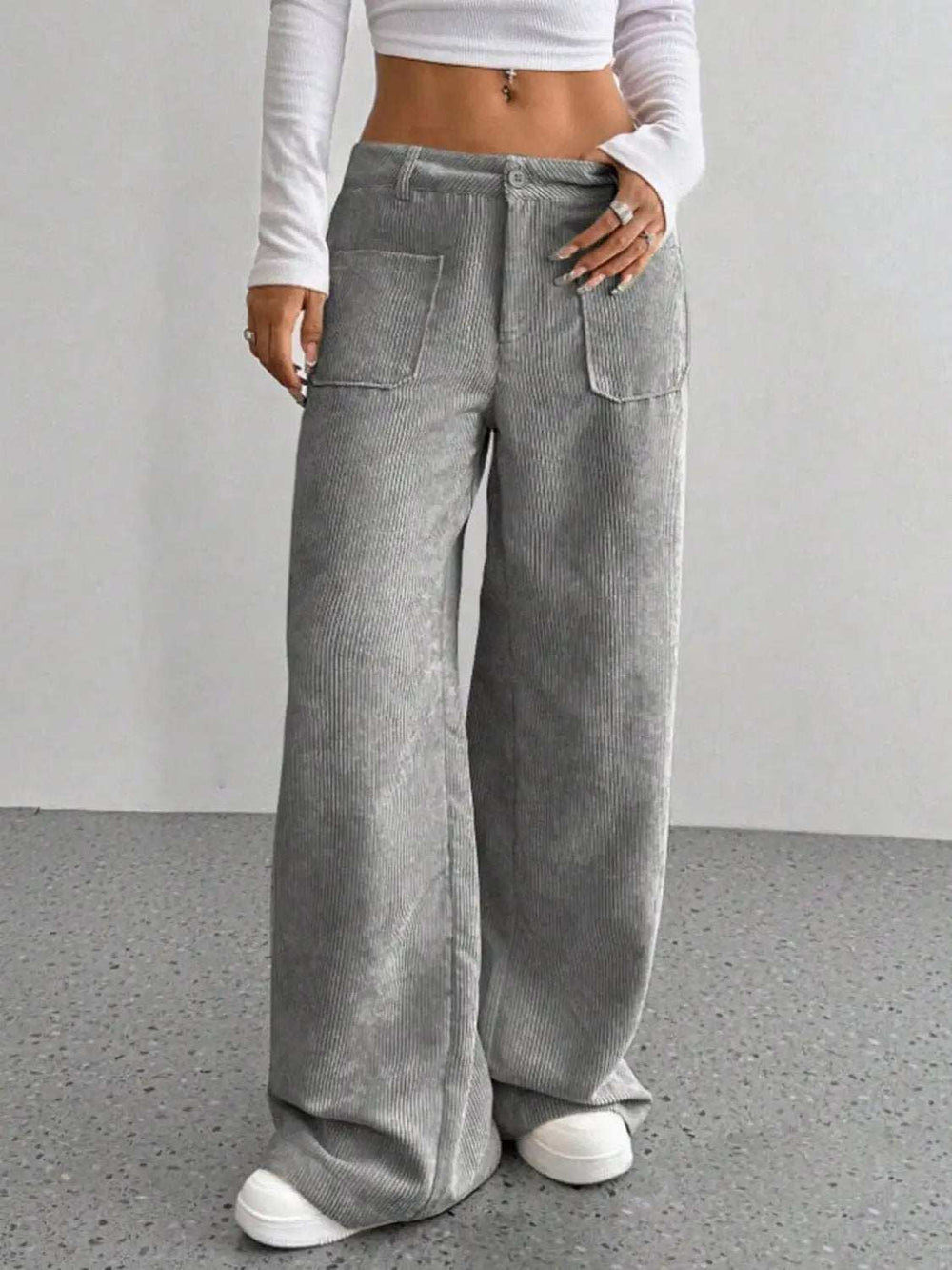 Wide Leg Pants with Pockets - Trendsi - Flyclothing LLC