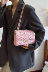 Raw Hem Denim Crossbody Bag - Trendsi