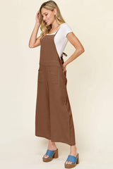 Double Take Full Size Texture Sleeveless Wide Leg Overall - Trendsi - Flyclothing LLC