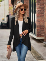 Open Front Long Sleeve Cardigan - Trendsi - Flyclothing LLC
