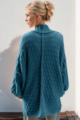 Double Take Full Size Open Front Long Sleeve Cardigan - Trendsi - Flyclothing LLC