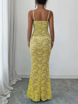 Lace Square Neck Maxi Cami Dress - Trendsi - Flyclothing LLC