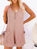 Full Size Pocketed Scoop Neck Sleeveless Romper - Trendsi
