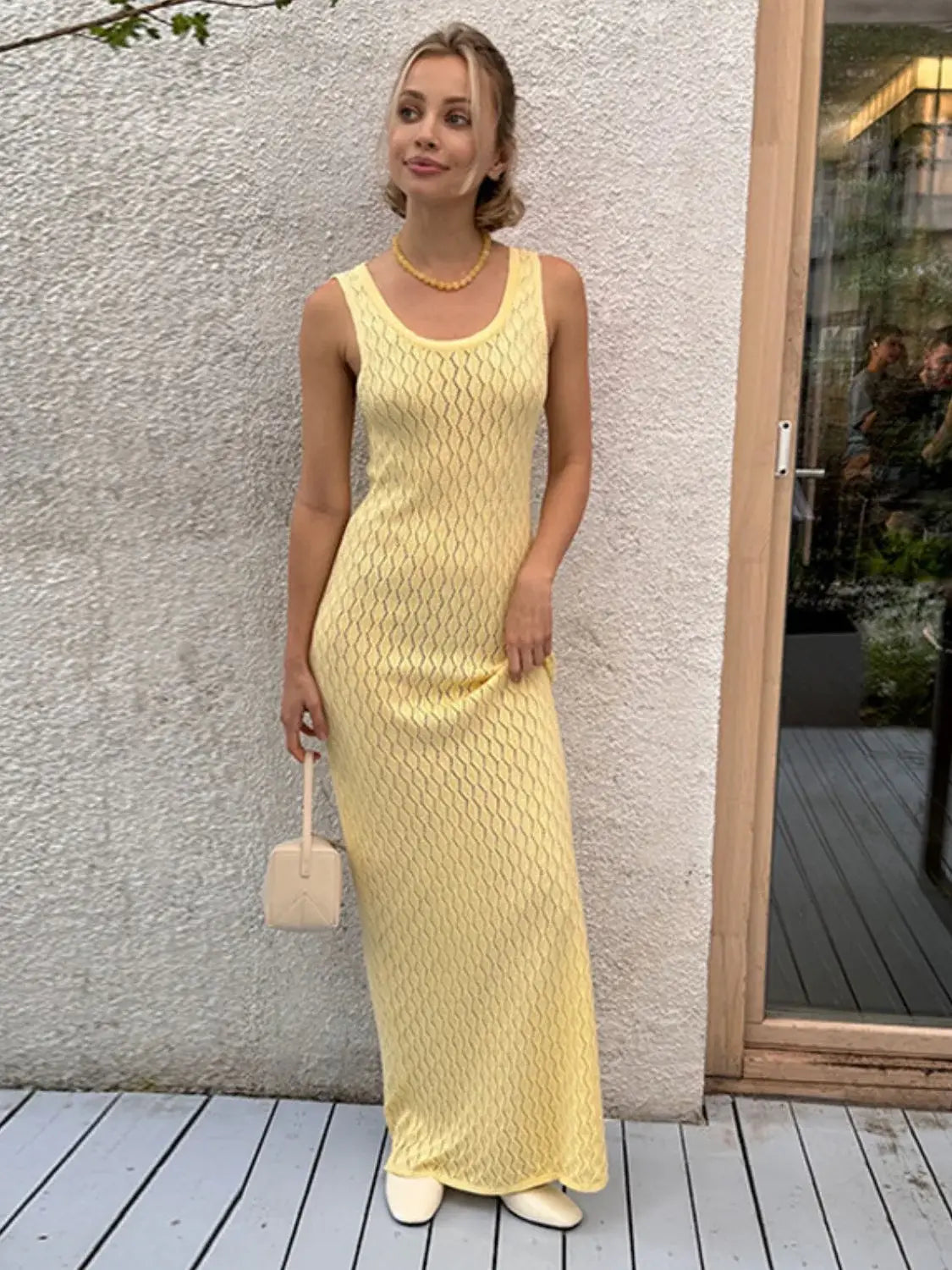 Openwork Sleeveless Maxi Dress - Trendsi - Flyclothing LLC